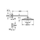 Rainshower 310 SmartConnect верхній душ з душовим кронштейном (26640000), фото 2