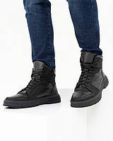 Черные кожаные ботинки в спортивном стиле, Кожа/байка, Повседневный