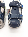 Босоніжки сандалі дитячі на хлопчика сині із закритим носком 28 розмір Кimboo, Літнє взуття на хлопчика, фото 4