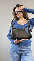 Жіноча шкіряна чорна сумочка, модна сумка з натуральної шкіри, маленький чорний клатч для жінок