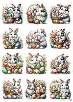 Вафельная картинка Пасхальные кролики №3