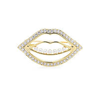 Брошь BROCHE Lux Губы золотистая BRBF113353 GG, код: 7888290