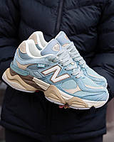 Женские кроссовки New Balance 9060 Blue Haze, нью баланс 9060 замшевые голубые