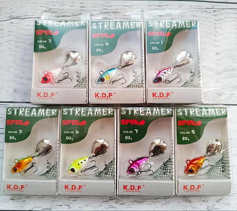 Набір Тейл-Спіннер Блешня K.D.F Streamer Spin 10g 7шт, фото 1