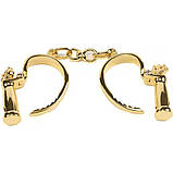 Наручники з коротким ланцюжком БДСМ металеві золоті Lockink Кайф, фото 4