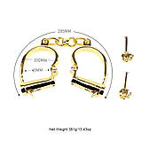 Наручники з коротким ланцюжком БДСМ металеві золоті Lockink Кайф, фото 8