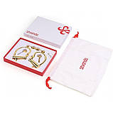 Наручники з коротким ланцюжком БДСМ металеві золоті Lockink Кайф, фото 9