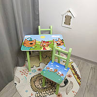 Столик 2 стульчика 1-5 лет Три кота столик и стульчик детский, столик для рисования, столик для мальчика