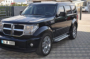 Бокові пороги Allmond Grey (2 шт., алюміній) для Dodge Nitro 2007-2024 рр