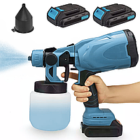 Краскопульт акумуляторний 800мл + 2 акумулятори 21В, JK-SG1 / Фарборозпилювач з регулюванням ширини