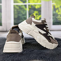 Кросівки жіночі бежеві демісезонні на об'ємній підошві Swin Shoes 4454, фото 6