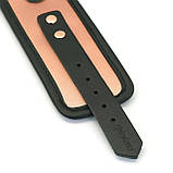 Стильні наручники із шкіри рожеве золото з чорним Liebe Seele Memory Кайф, фото 7