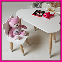 Столик и стульчик ребенку для творчества и обучения, яркий красивый набор детской мебели для творчества малыша