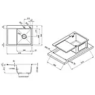 Кухонна мийка Lidz H6350R з дозатором, кошиком та змішувач Lidz Aria 020F1 з підключенням до фільтру комплект, фото 2