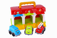 Гараж детский ТехноК микроавтобус спортивная и пожарная машина в комплекте (8416)