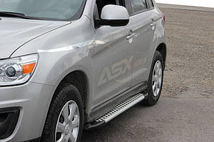 Бокові пороги Allmond Grey (2 шт., алюм.) для Mitsubishi ASX 2010-2023 рр