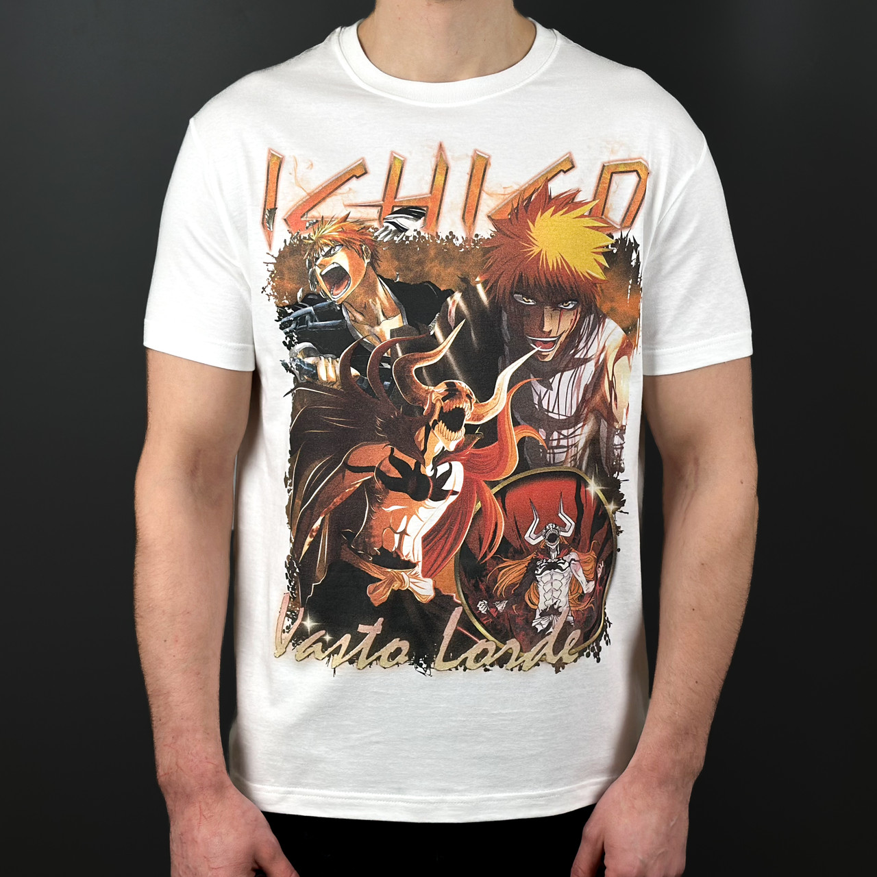 Футболка з принтом Аніме Bleach Kurosaki Ichigo Vasto Lorde Uchigo S Білий