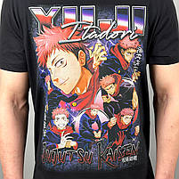 Футболка з принтом Аніме Jujutsu Kaisen - Yuji Itadori XXXL Чорний, фото 3