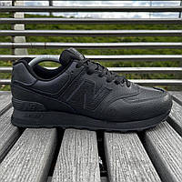 Кроссовки женские New Balance 574 (36-41, кожа, черные)