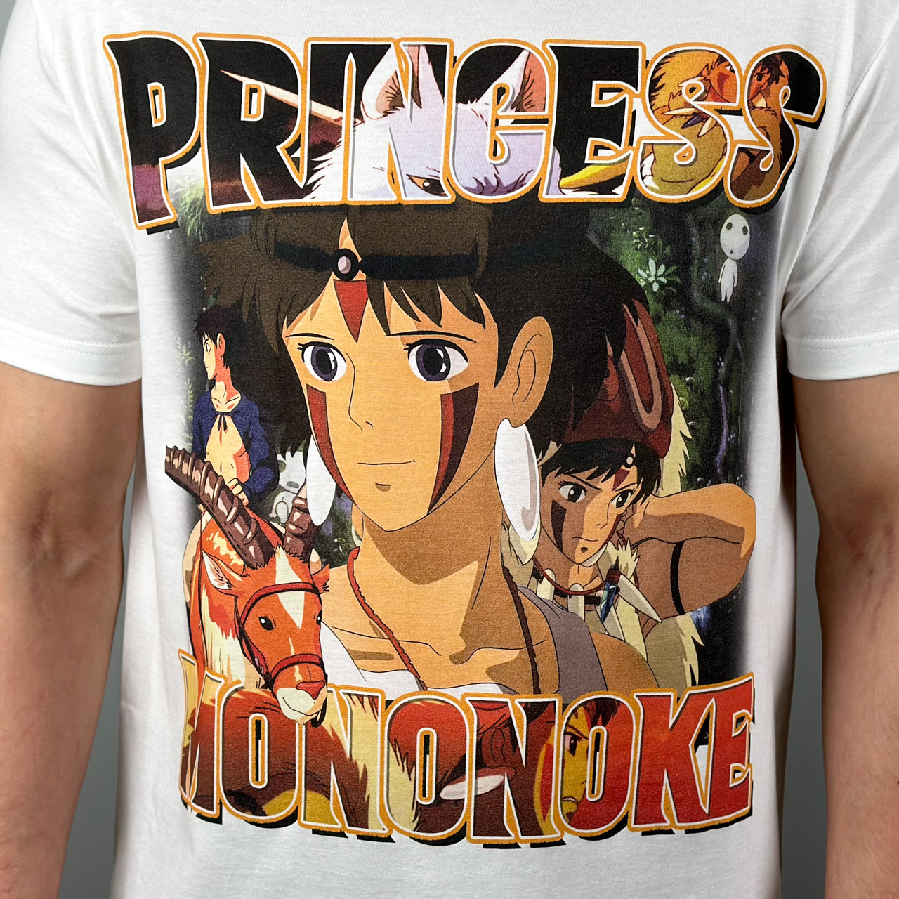 Футболка з принтом Аніме Princess Mononoke M Білий