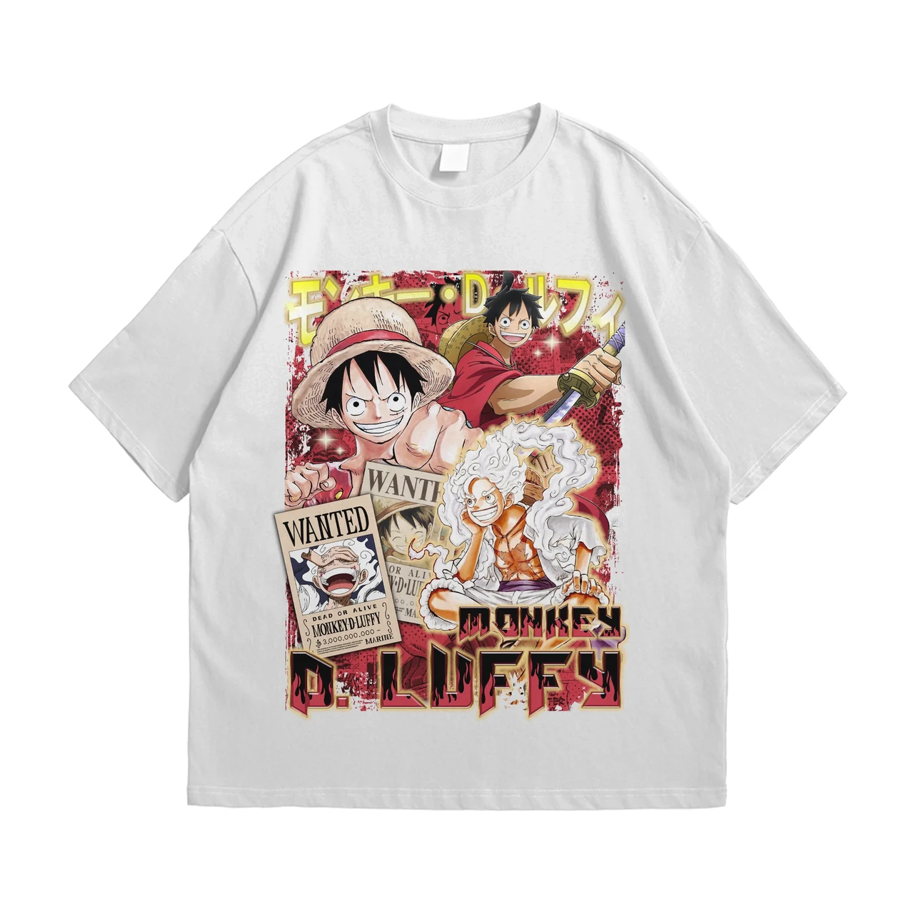 Футболка з принтом Аніме One Piece Monkey D Luffy XXL Білий