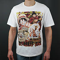 Футболка з принтом Аніме One Piece Monkey D Luffy XXL Білий, фото 3