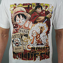 Футболка з принтом Аніме One Piece Monkey D Luffy XXL Білий, фото 5