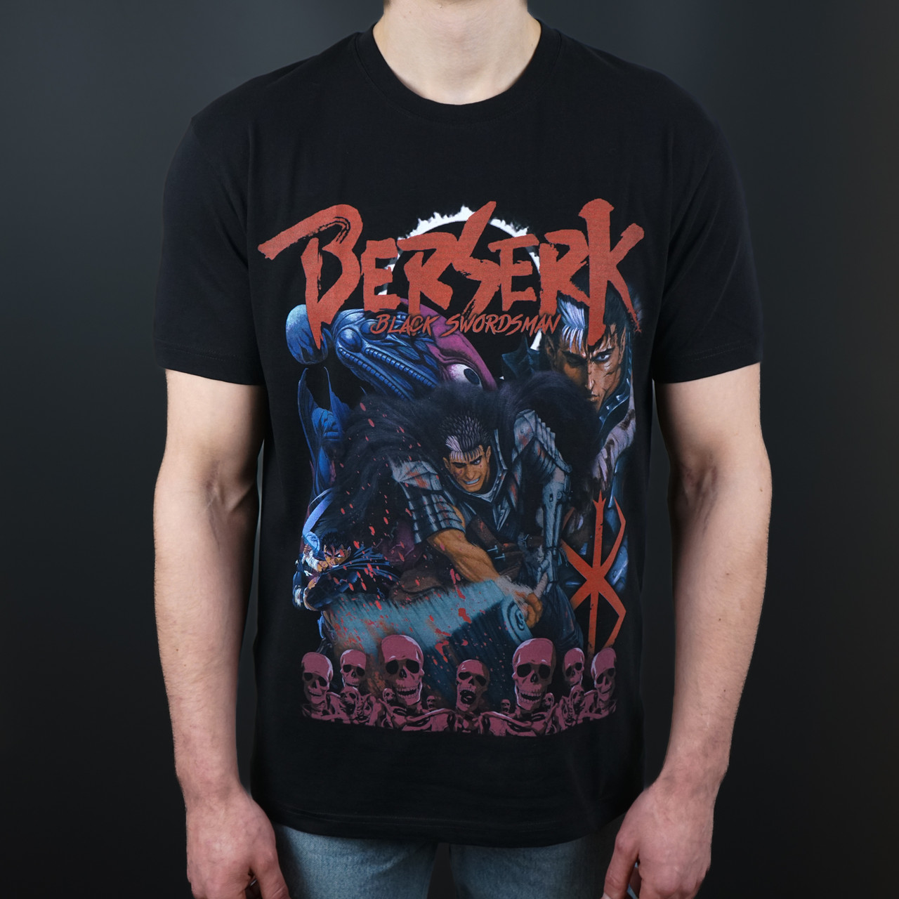 Футболка з принтом Berserk Ґатс Чорний Мечник XXXL Чорний