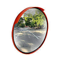 Зеркало дорожное сферическое D800 мм с козырьком VB (оранжевое)