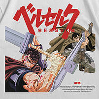 Футболка з принтом Berserk | Ґатс і Банда Сокола XXXL Білий, фото 3