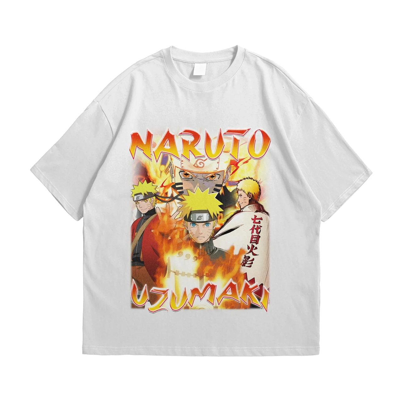 Футболка з принтом Аніме Naruto Uzumaki L Білий
