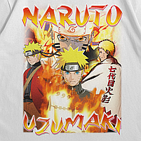 Футболка з принтом Аніме Naruto Uzumaki L Білий, фото 3