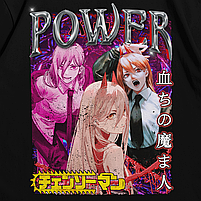Футболка з принтом Аніме Chainsaw Man - Power L Чорний, фото 3