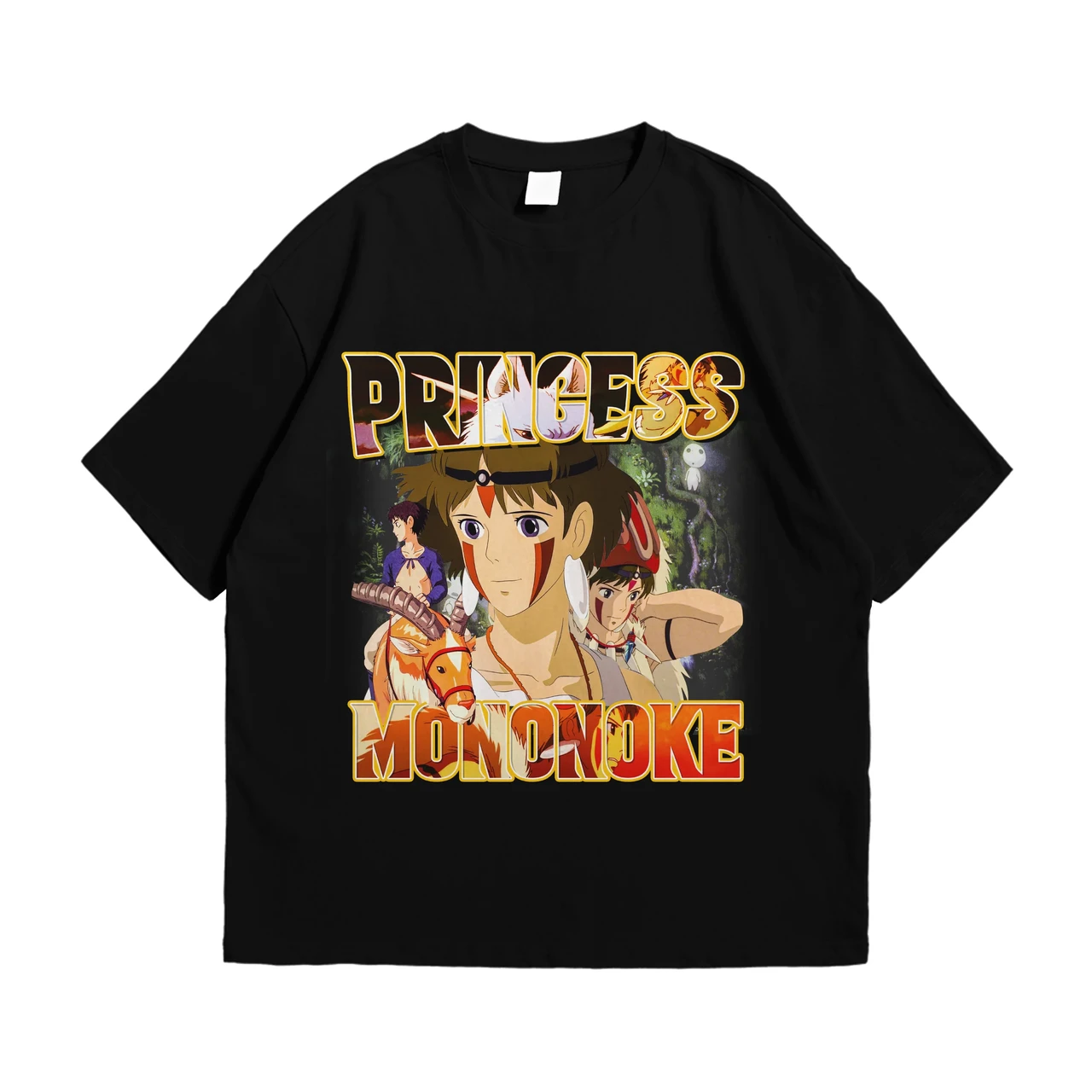 Футболка з принтом Аніме Princess Mononoke M Чорний