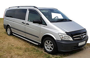 Бокові пороги Fullmond (2 шт., алюм.) Коротка (short) і Середня (long) для Mercedes Vito W639 2004-2015рр