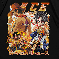 Футболка з принтом Аніме One Piece - Portgas D. Ace S Чорний, фото 3