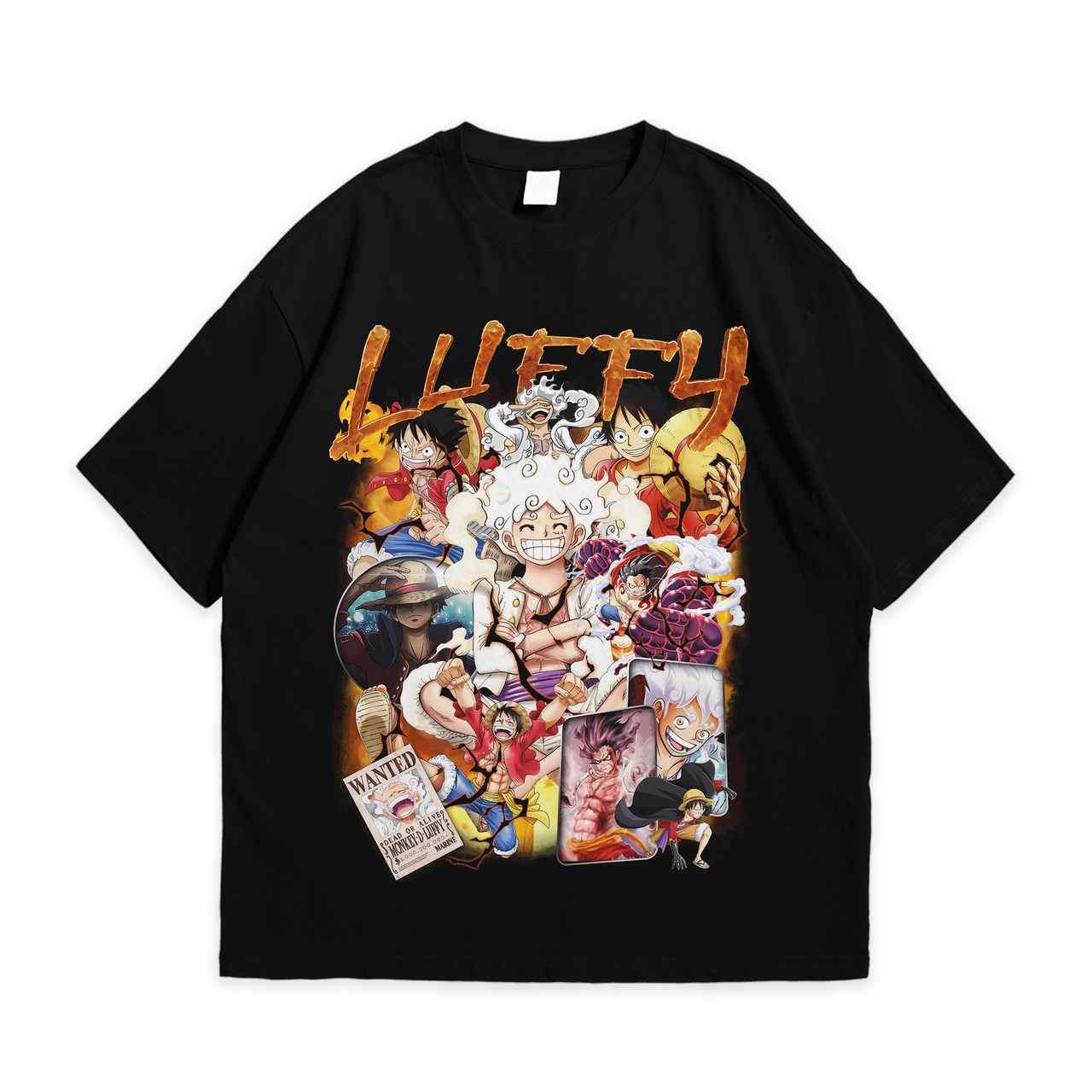 Футболка з принтом One Piece - Monkey D. Luffy XXL Чорний