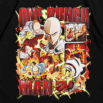 Футболка з принтом One Punch Man L Чорний, фото 3