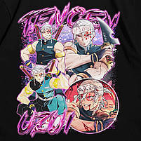 Футболка з принтом Аніме Demon Slayer - Tengen Uzui M Чорний, фото 3