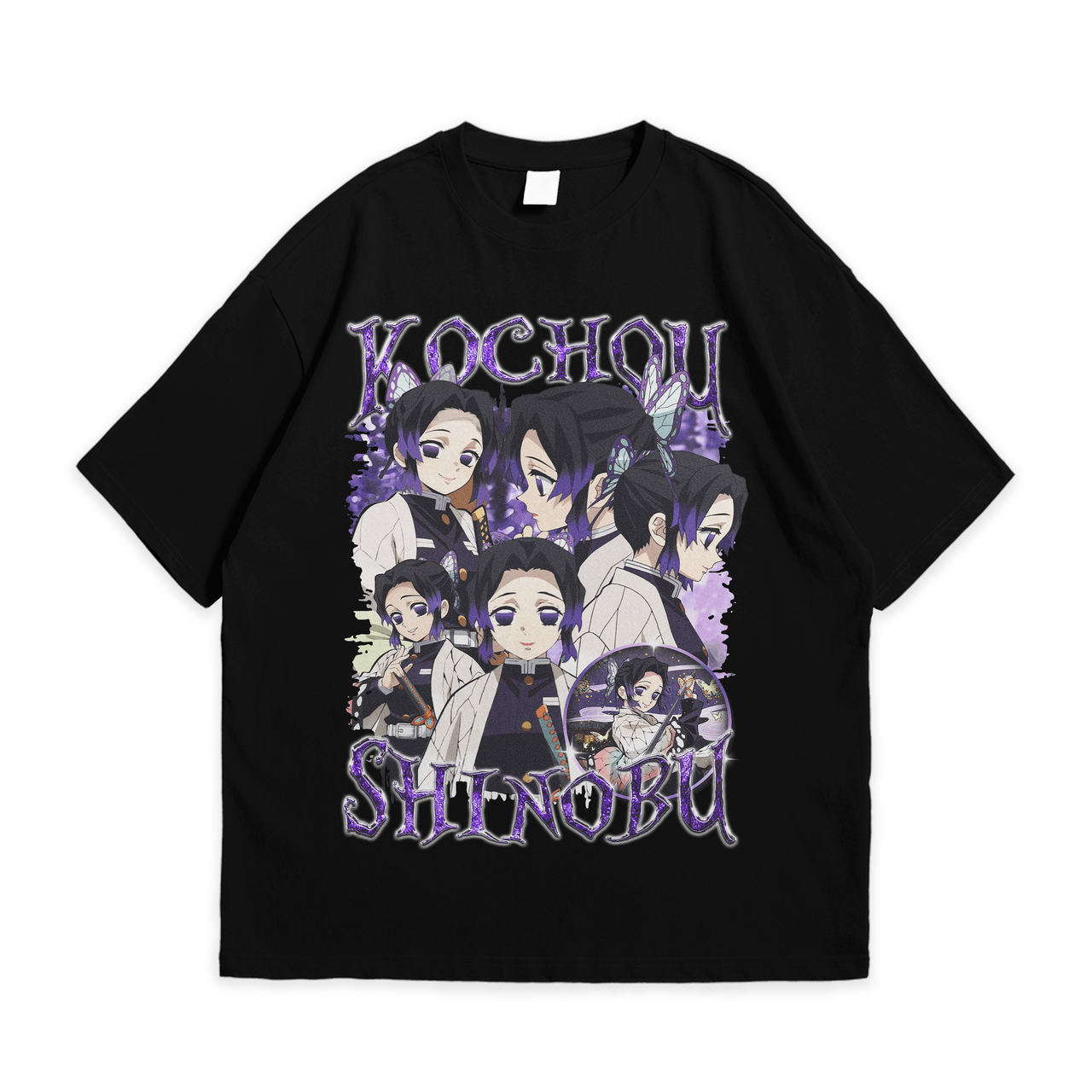 Футболка з принтом Аніме Demon Slayer - Kochou Shinobu XL Чорний