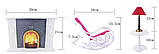 Ігрова лялькова мебель Gloria 96006 мебель для ляльок Вітальня кімната камін крісло тумба, фото 6