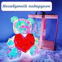 Хрустальный Медвежонок Геометрический Мишка 3D LED