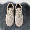 Кросівки жіночі бежеві шкіряні з перфорацією HENGJI 4453, фото 7