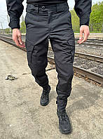 Брюки черные демисезон "Кайман". Черные тактические брюки из крепкой ткани демисезон.