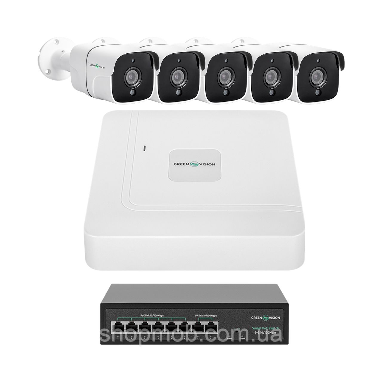 SM  SM Комплект видеонаблюдения на 5 камер GV-IP-K-W87/05 5MP