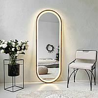 Дзеркало ростове з LED-підсвіткою у дерев'яній рамі Luxury Wood Capsule 170х70 см