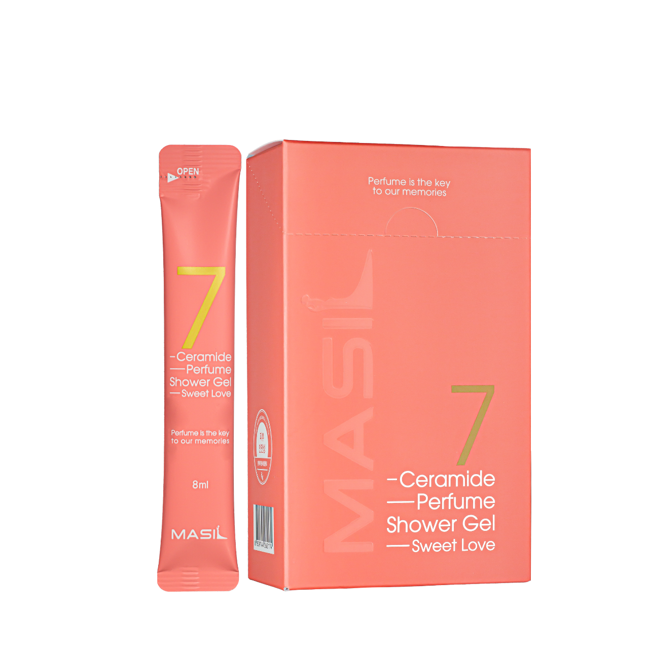 Гель для душу з ароматом ірису Masil 7 Ceramide Perfume Shower Gel Sweet Love, пробник 8 мл, фото 1