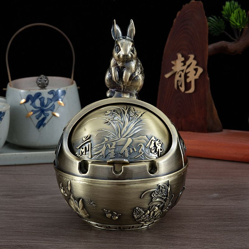 Металева попільничка рік Зайця (Колір Латунь), фото 1