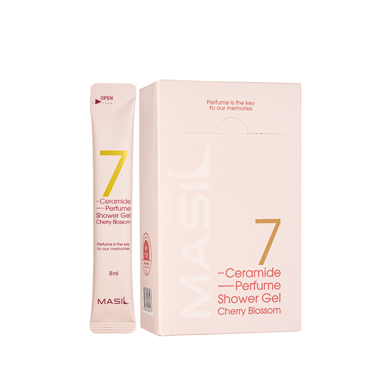 Гель для душу з ароматом квітучої вишні Masil 7 Ceramide Perfume Shower Gel Cherry Blossom, пробник 8 мл, фото 1