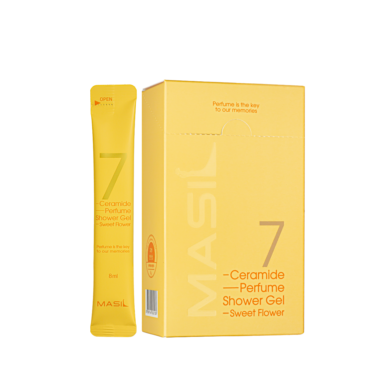 Гель для душу з ароматом солодких квітів Masil 7 Ceramide Perfume Shower Gel Sweet Flower, пробник 8 мл, фото 1